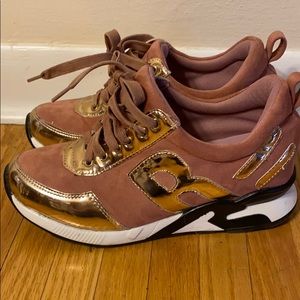 Rose gold accent sneakers